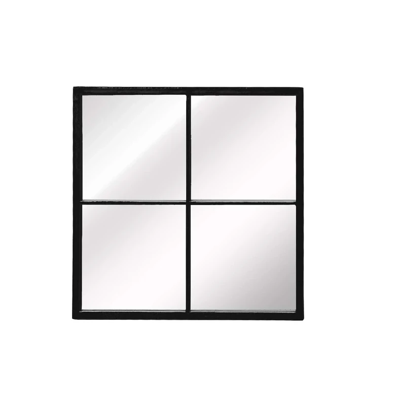 Aspect Square Window Wall Mirror,Metal Window Pane Mirror,Black (Black, 60((W) x2(D) x60(H) cm),M48BK
