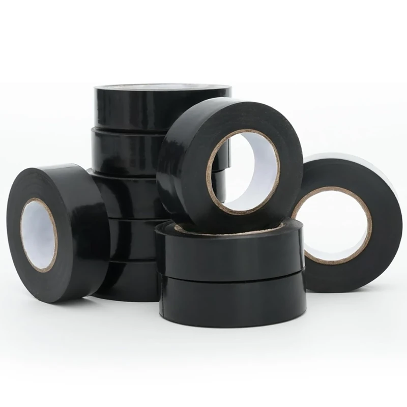 WINSOME Black Electrical Tape 10 Rolls Waterproof Heat Resistant Tape 20m x 19mm - Strong Heavy Duty, Sticky, PVC Electric Insulation Tape for Wires, and Cables | Pack of 10