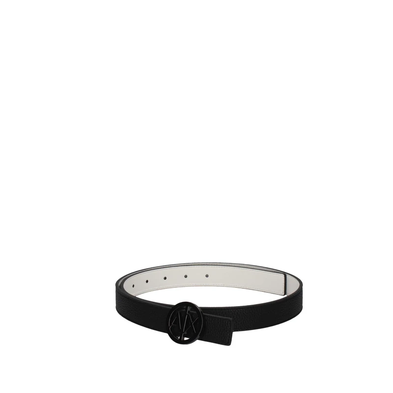 Armani Exchange Circle Logo Buckle Belt Women's Belt, Black, L