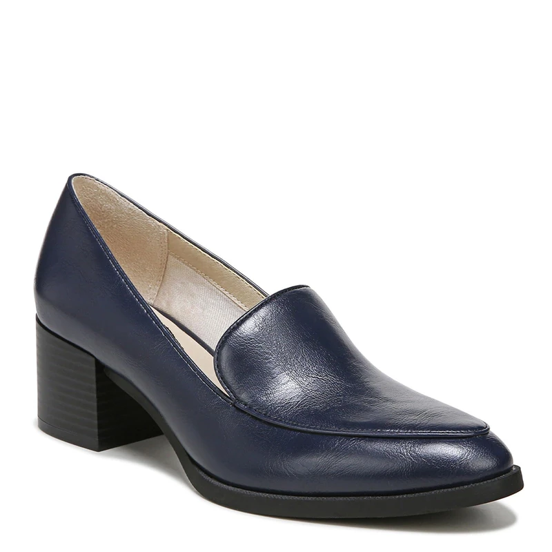 LifeStride Women's Devyn Block Heel Loafer, Navy, 8 UK