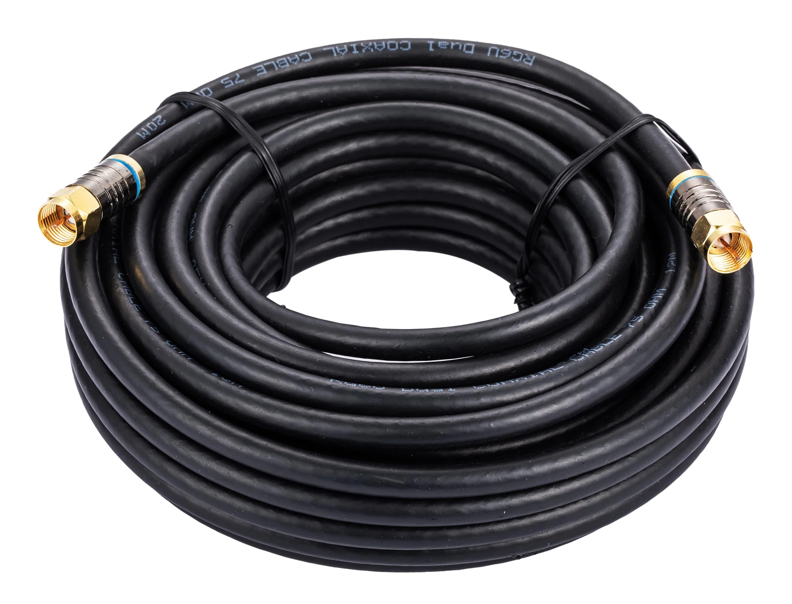 30M Black RG6 Coax Cable Dual Shield Outdoor/Indoor Coaxial BNC Extension Wire For Satellite Dish Cable TV Antenna