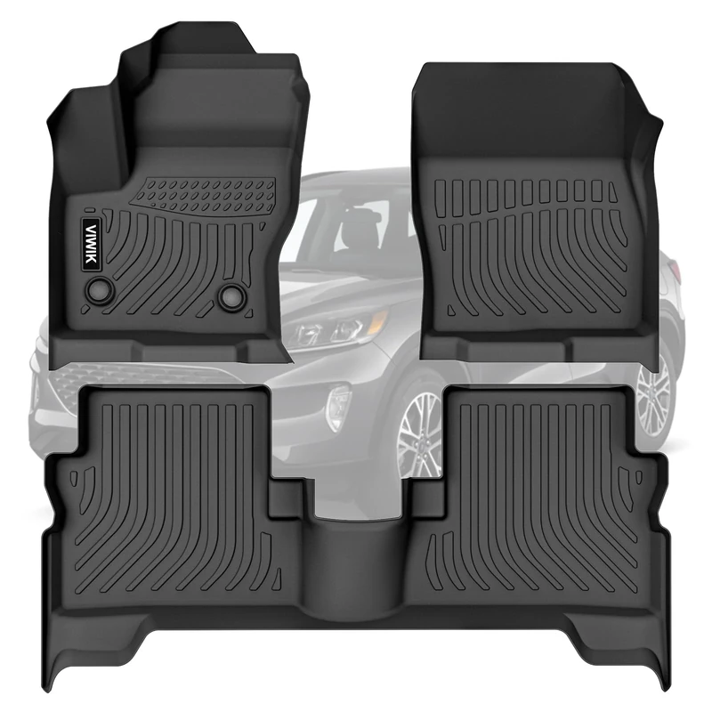 VIWIK Floor Mats for 2013-2019 Escape/2013-2019 Ford C-Max All Weather Protection Custom Full Set Liners Include 1st and 2nd Row Front & Rear Black Car Liners