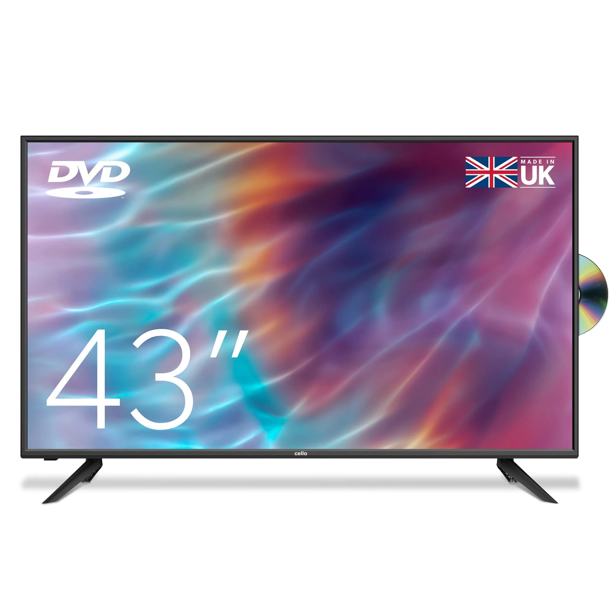 Cello C4320F 43 inch Full HD LED TV with Built-in DVD player and Freeview HD Built in Satellite receiver 3 x HDMI and USB 2.0 to record Live TV Easy to Setup Non-Smart Made in the UK