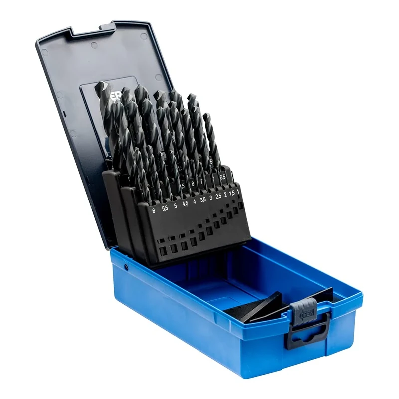 PFERD 25203702 Spiral Drill Bit Set Steel 25-Piece Diameter 1-13 mm HSS-G N DIN 338 118° Universal Use