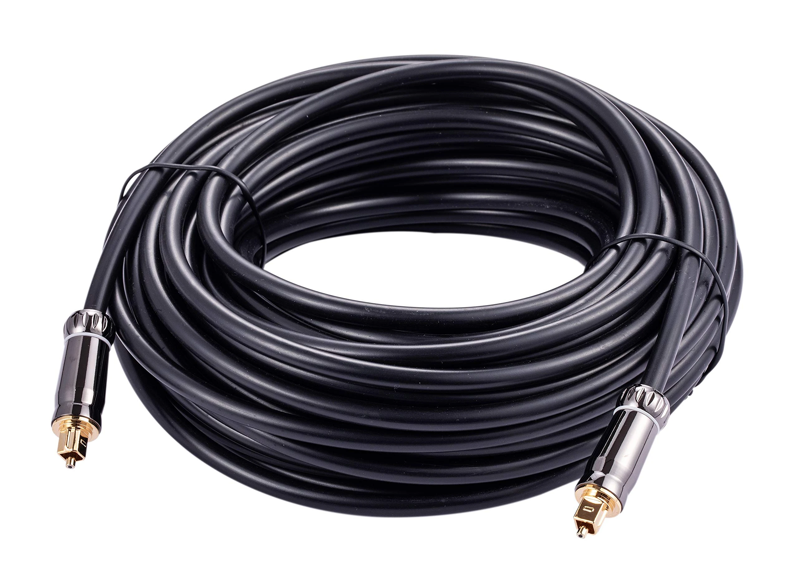 10M Premium Toslink Optical Audio Cable High Fidelity Digital Fiber Optic Cord for Home Theater, Sound Bar, Gaming Consoles Durable Nylon Braided Design Gold-Plated Connectors