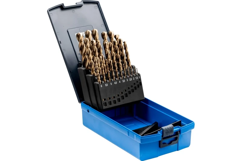 PFERD 25203704 Twist Drill Bit Set INOX, 25 Pieces, Diameter 1-13 mm, HSS-E Co5 N, DIN 338, 135°, 25203704