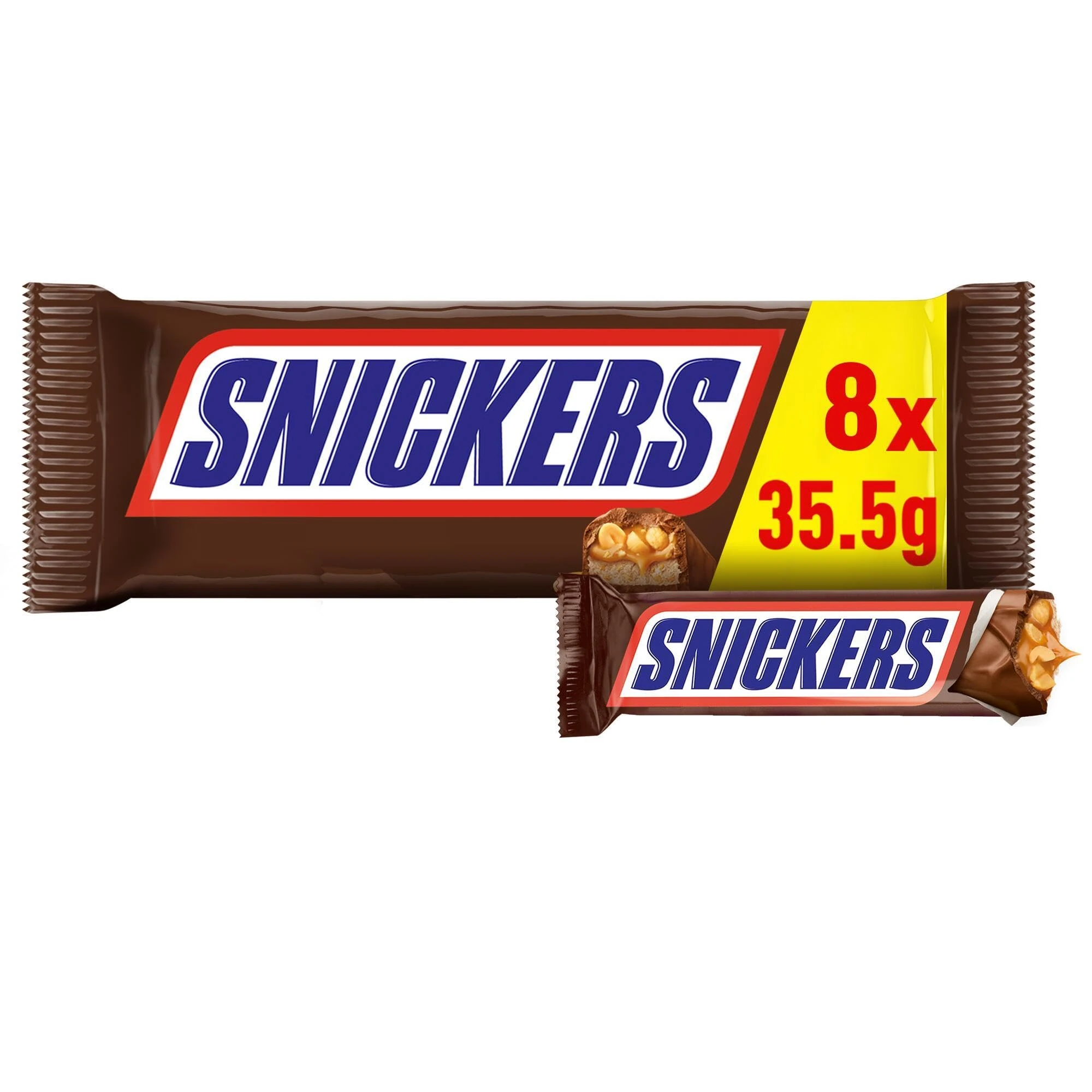 Snickers with Milk Chocolate, Soft Nougat and Caramel, 8 x 35.5g