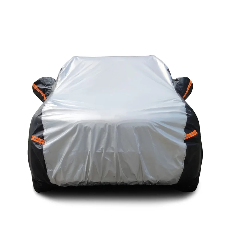 XicBoom SUV Car Cover 6 Layers, Waterproof All Weather Car Cover with Zipper Door, Indoor/Outdoor Full Cover, Sun Rain Snow UV Protection with Cotton, Fit SUV Jeep-Length (175" to 190")