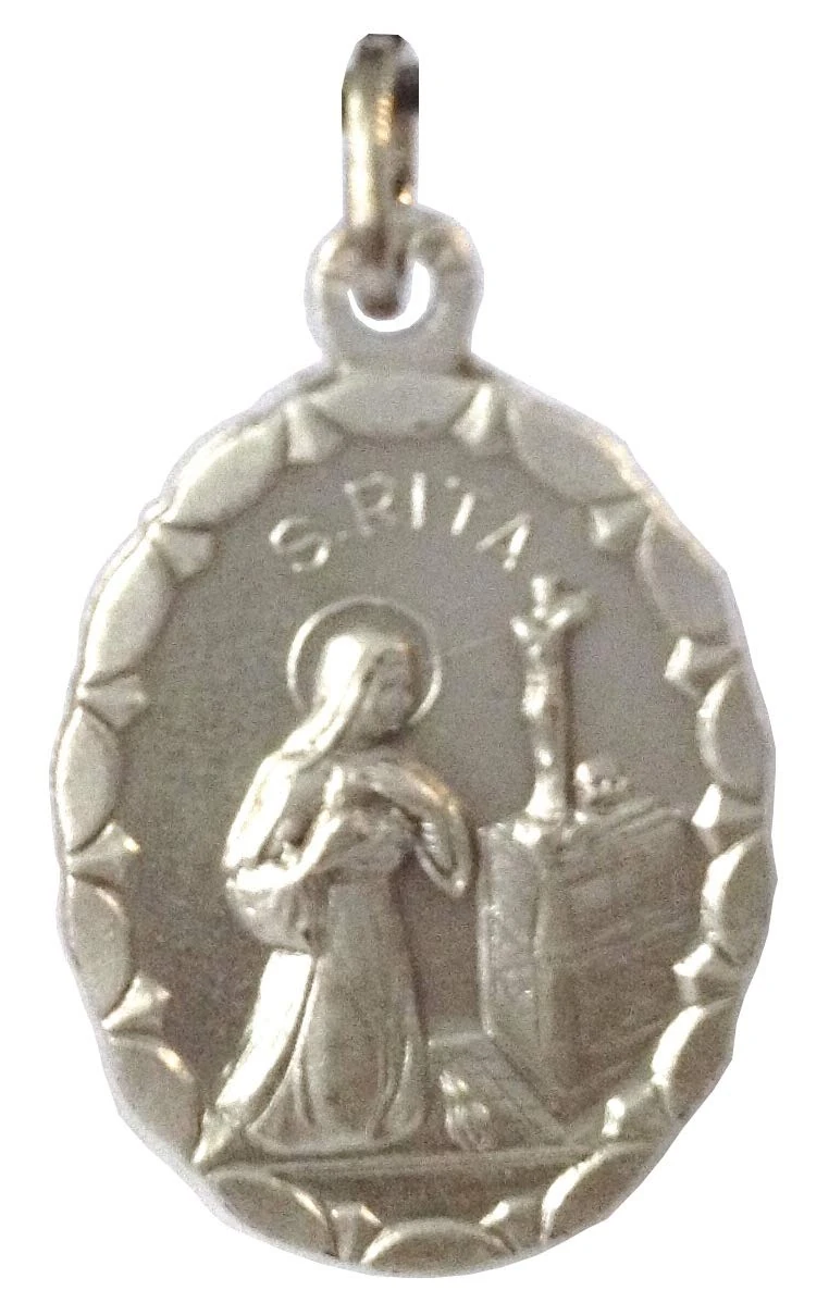 I G J SAINT RITA FROM CASCIA OVAL SHAPE MEDAL - THE PATRONESS OF LOST AND IMPOSSIBLE CAUSES - 100% MADE IN ITALYSAINT ANNE (MOTHER OF THE MOST HOLY VIRGIN MARY) OVAL SHAPE MEDAL - 100% MADE IN ITALY
