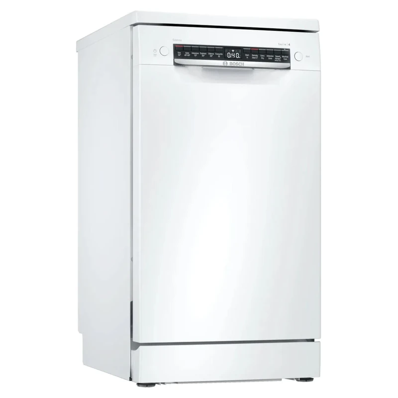 Bosch SPS4HKW45G Freestanding Slimline Dishwasher, Wifi Connected, 9 place_settings, White, Noise level: decibels 0