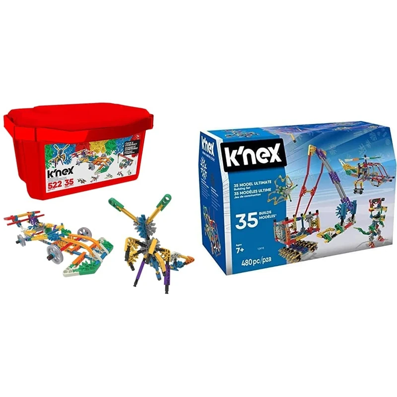 K'Nex 18024/18025 Imagine 35 Model Click and Construct Value Building Set with Storage Tub, Educational Toys for Kids & 12418 Imagine 35 Model Ultimate Building Set