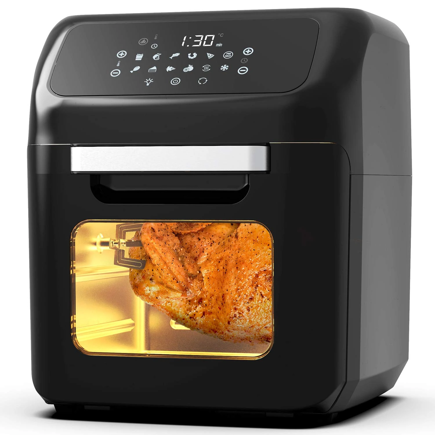 Pro Breeze 5-in-1 12L Air Fryer Oven 1800W with Rotisserie, Dehydrator, Digital Display, Timer, 12 Pre-Set Modes and Fully Adjustable Temperature Control for Healthy Oil Free & Low-Fat Cooking