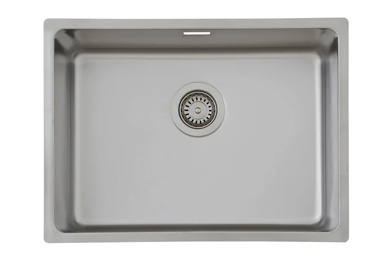 Respekta Detroit Stainless Steel Sink / 1 Bowl Built-in Sink in 59 x 43.5 cm/Stainless Steel Sink Suitable for Base Cabinets from 60 cm Wide
