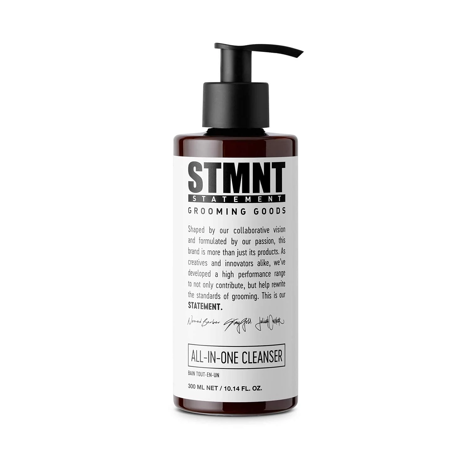 STMNT Grooming Goods All-In-One Daily Cleanser | SLS/SLES Sulfates Free | Extra Caring Formula w/Activated Charcoal & Menthol 300ml