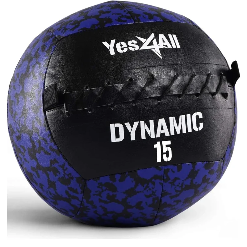 Yes4All XBBH 6.8 kg Dynamic Wall Ball/Soft Medicine Ball, Wall Med Ball for Full Body Workout and Strength Exercise, Camuflaje azul marino