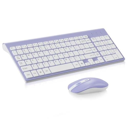 Wireless Keyboard and Mouse Set (Purple)