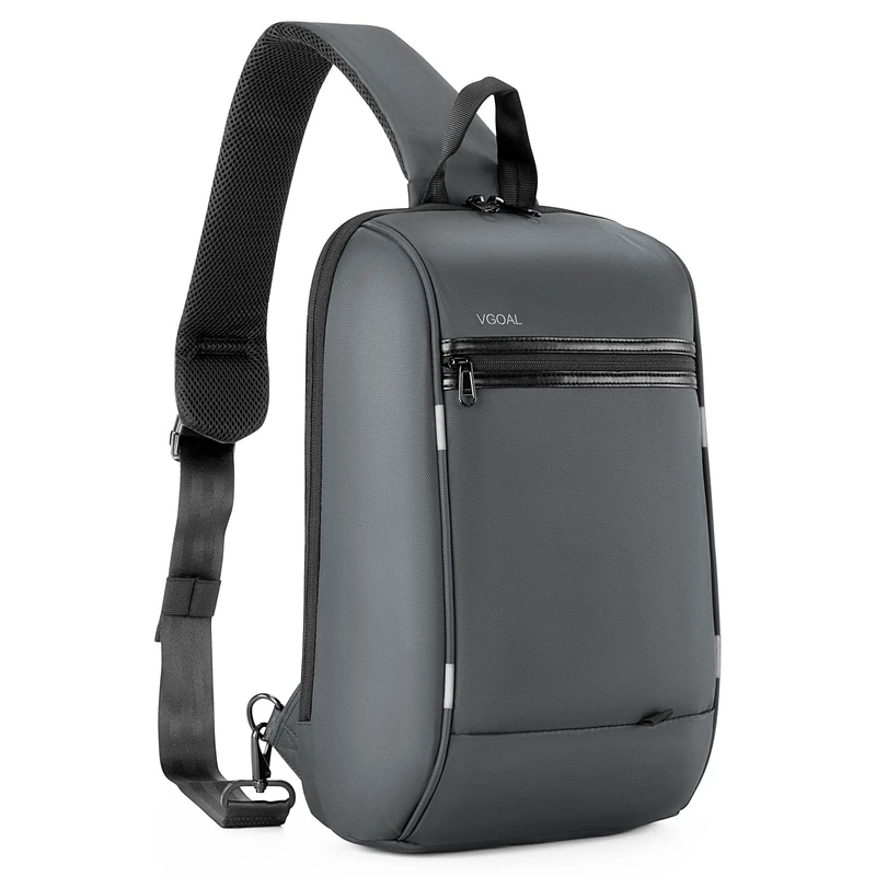 VGOAL 13.3Inch Laptop Sling Bag Crossbody Messenger Bag with USB Charging Port Ipad Cross Bag Anti-Theft Travel Hiking Waterproof Single Shoulder Bag for Men and Women