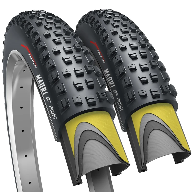 Fincci Pair 29 x 2.25 Tyre Mountain Bike - 29 inch Tyres Mountain Bike 57-622 - 29er Puncture Proof Bike Tyres with 1mm Nylon Puncture Protection for Cycle on Electric & Folding & Road Bikes