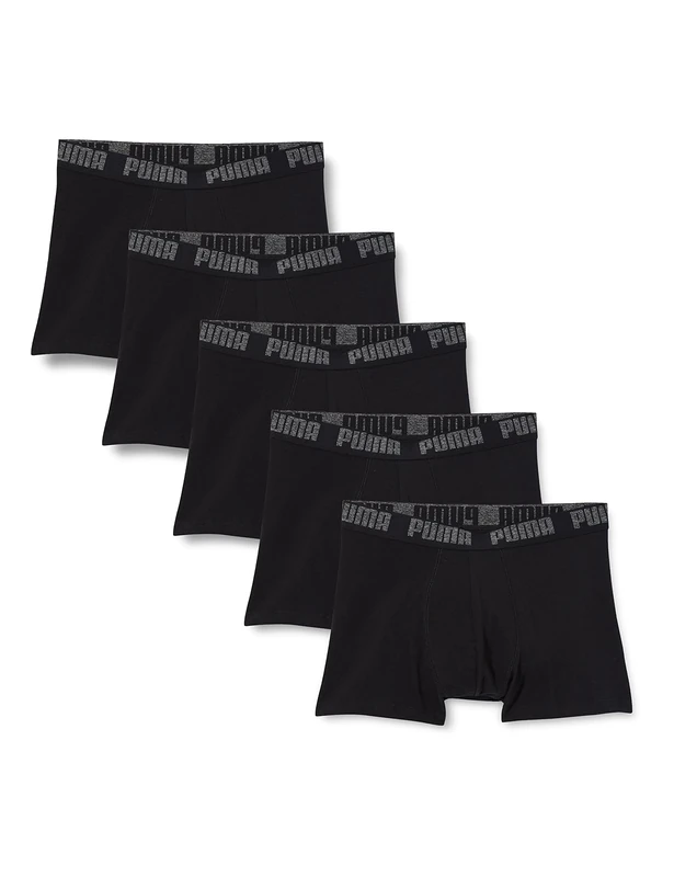 PUMA Men's Boxer Underwear (Pack of 5), black, XL