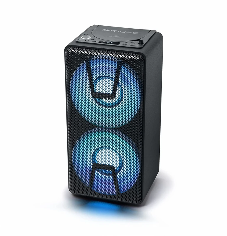 MUSE DJ Party Box, Bluetooth Speaker, CD Player (M-1820 DJ) Stereo pairing, Color changing lights, Portable, built-in batteries, 150 watts - Image 1