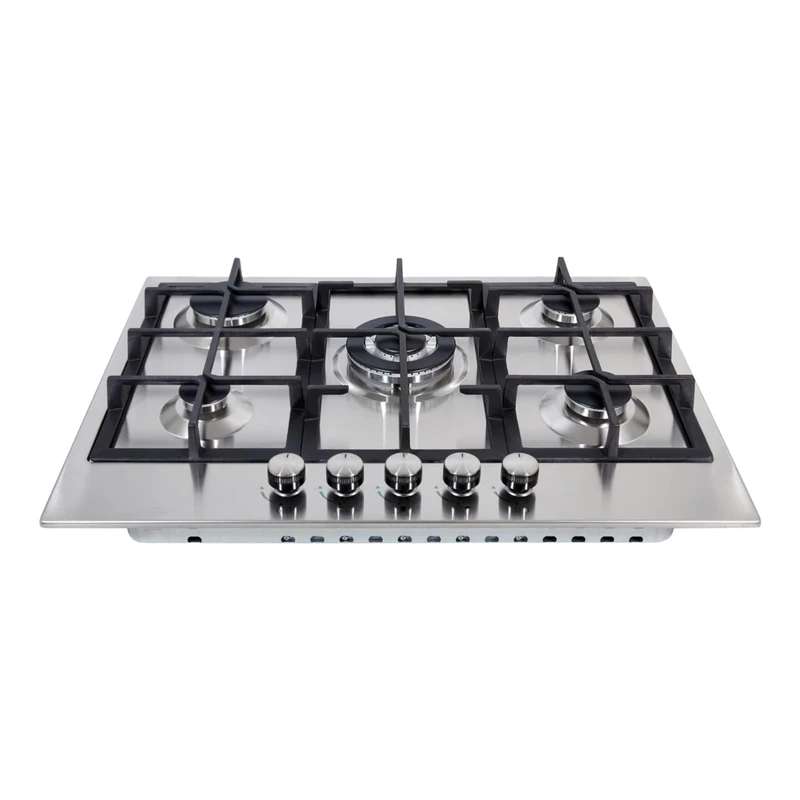 Cookology GH705SS 70cm Gas Hob - 5 Burners, Wok, Ignite, Flame Safe