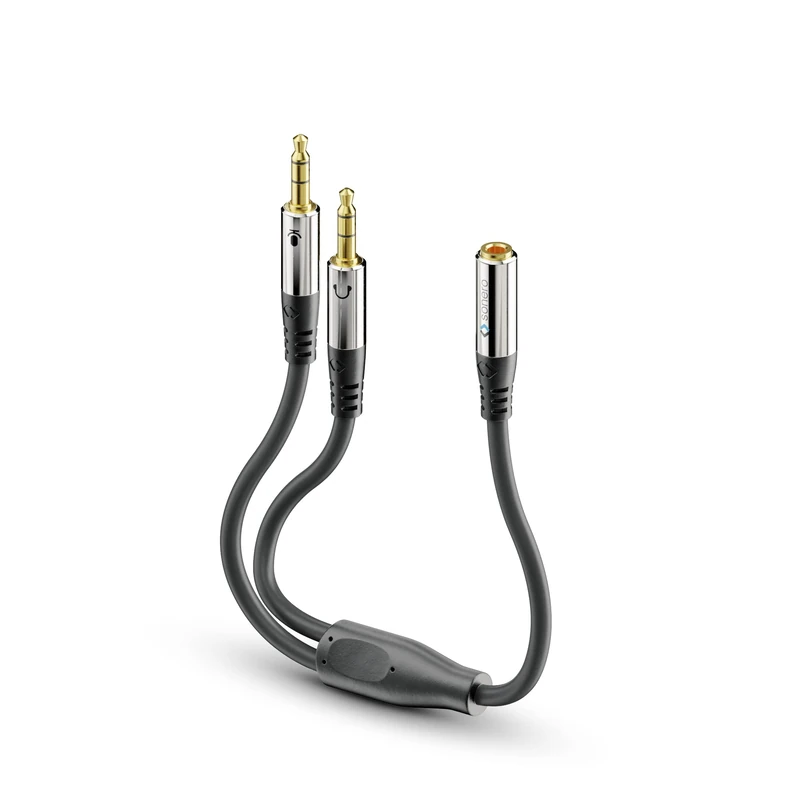 Sonero® Premium Stereo Audio Adaptor 0.20 m 2x 3.5 mm Jack Male to 3.5 mm Jack Female Black