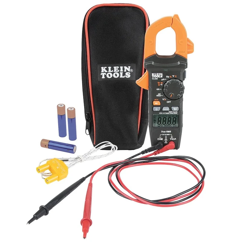 Digital Clamp Meter, HVAC Electrical Tester with TRMS, for AC Current and AC/DC Voltage, Klein Tools CL320