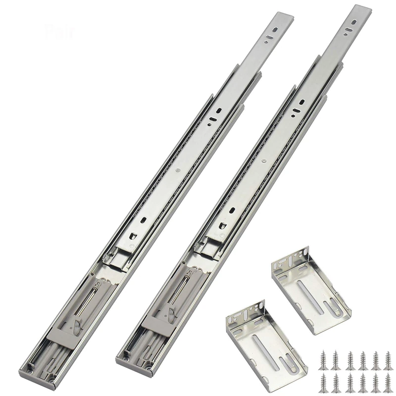 Soft Close Drawer Slides 22 Inch (5 Pairs), Full Extension Ball Bearing Side Mount Drawer Slides for Cabinets with Face Frame, with Rear Mounting Brackets