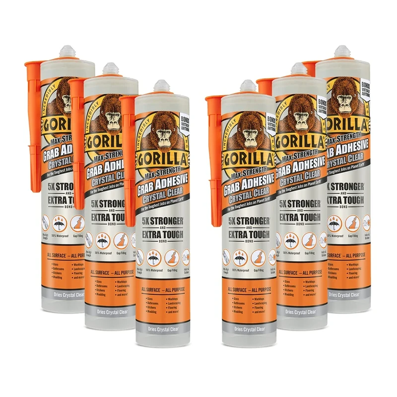 Gorilla Heavy Duty Grab Adhesive Crystal Clear 270ml (Pack of 6)