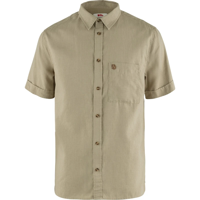 FJALLRAVEN F87039-195 Övik Travel Shirt SS M Sand Stone M