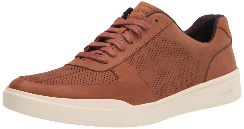Cole Haan Men's Grand Crosscourt Modern Perforated Sneaker, British Tan, 6.5 UK