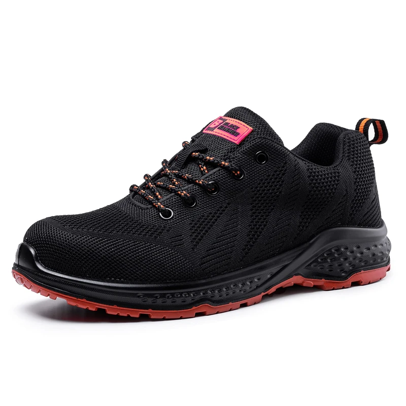 Black Hammer Men's Safety Trainers - Lightweight & Breathable with Non-Slip Long lasting Soles Steel Toe Cap & Robust Midsole Anti-Static Work Shoes Designed for Style and Comfort S1P SRC 2292 (6 UK)
