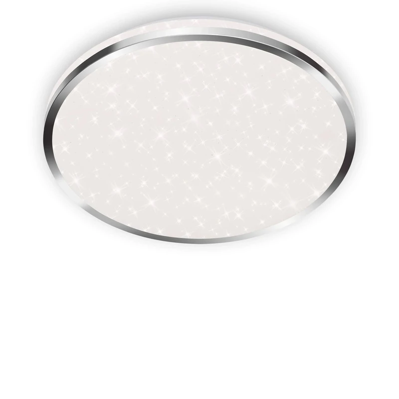BRILONER Leuchten LED Ceiling Light, Bathroom lamp incl. Star Decorations, IP44, 18 watts, 1800 Lumen, 4000 Kelvin, Chrome-White, 330 x 66 mm (D x H), 3403-118
