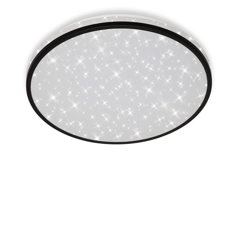 BRILONER Leuchten - LED Ceiling Light, Ceiling lamp incl. Star Decorations, 24 watts, 2,200 lumens, 4,000 Kelvin, Black and White, Ø 38 cm