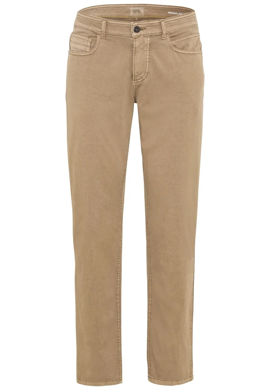 camel active Men's Regular fit Trouser Trouser, Beige, 31W / 32L