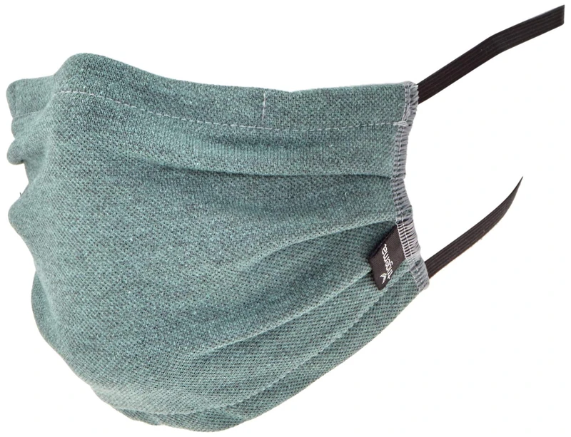 Trigema Unisex_Adult Behelfs- Mund- und Nasenmaske (wiederverwendbar) mit Gummiband im 3er-Pack 620003 Mask, Green Melange, EinheitsSize - Image 1