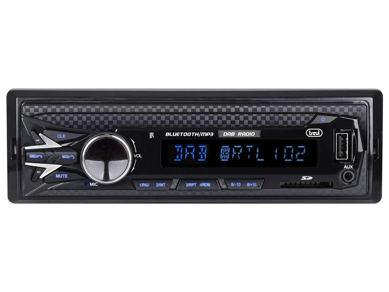 Trevi SCD 5751 DAB Wireless Car Radio with DAB, DAB+ and FM Radio Function 160W, Wireless Connection, USB, SD, AUX-IN, Includes DAB Antenna, Alphanumeric LCD Display, Black - Image 1