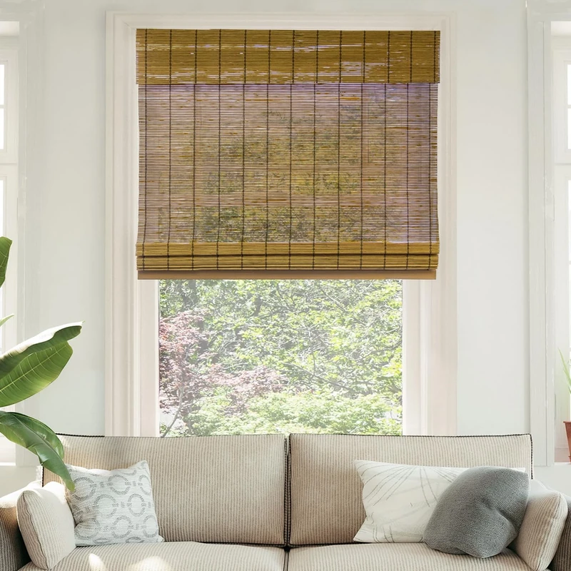 CHICOLOGY Bamboo Blinds, Bamboo Shades, Roman Shades for Windows, Roman Window Shades, Window Shades for Home, Bamboo Shades for Patio, Blinds & Shades, Window Shade, 29"W X 64"H, Fox