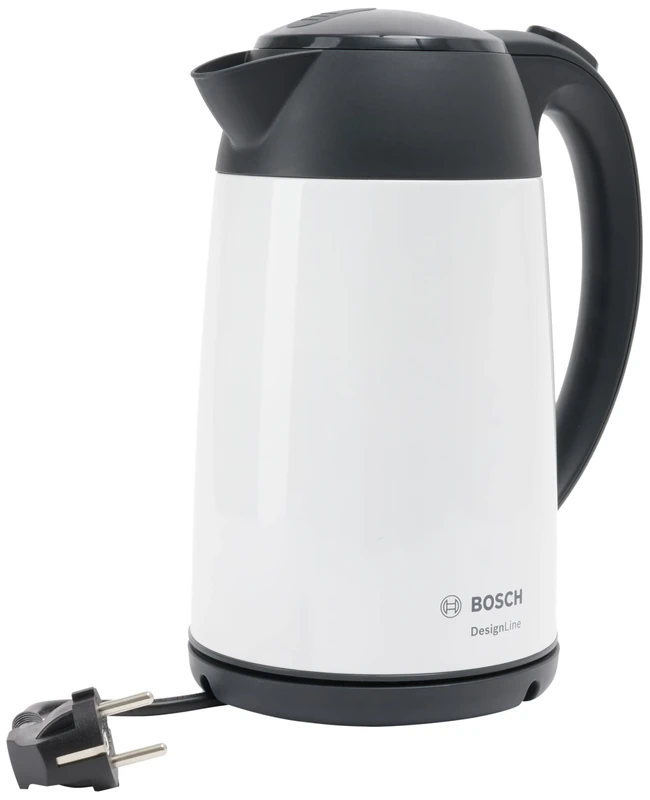 Bosch DesignLine TWK3P421 DesignLine Cordless Kettle with Spill-Free Spout, Cup Indicator, Water Level Indicator, Overheat Protection, 1.7 L, 2400 W, White
