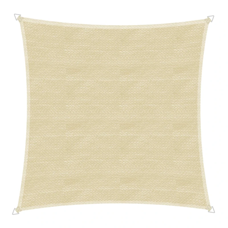 Windhager Capri Square Sun Sail, 4 x 4 m (Isosceles), Sun Protection for Garden and Patio, UV and Weather Resistant, Champagne