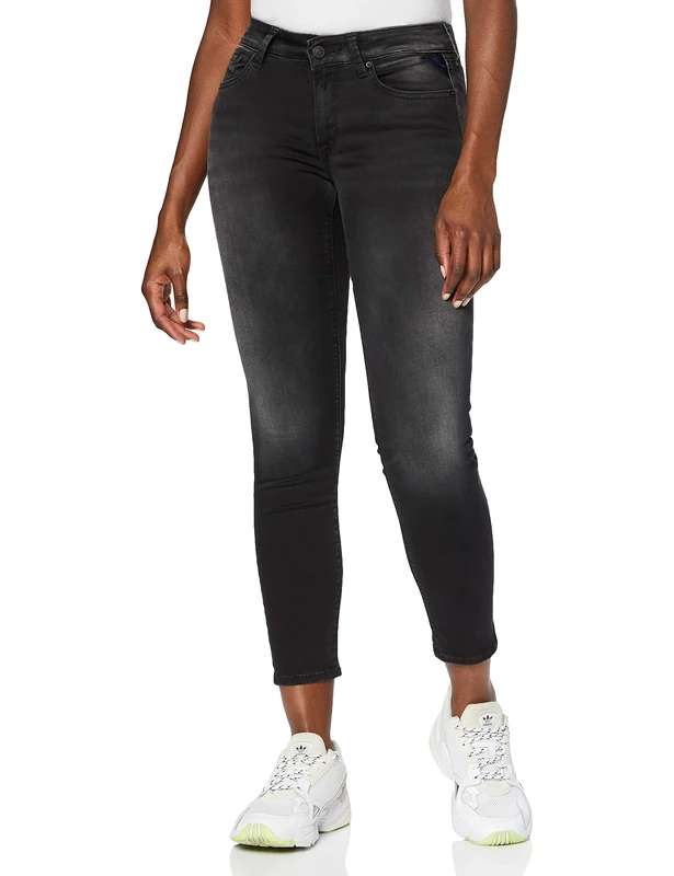 REPLAY Women's New LUZ Jeans, 097 Dark Grey, 23/32