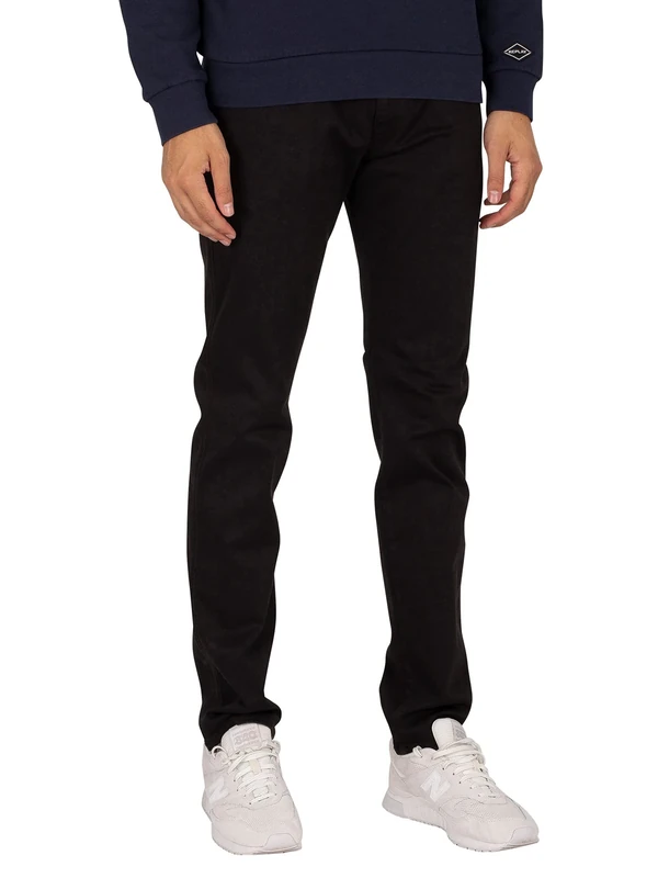 REPLAY Men's Anbass Slim-Fit Hyperflex Colour X-Lite Jeans with Stretch, Black 040, 28 W/ 30 L - Image 1