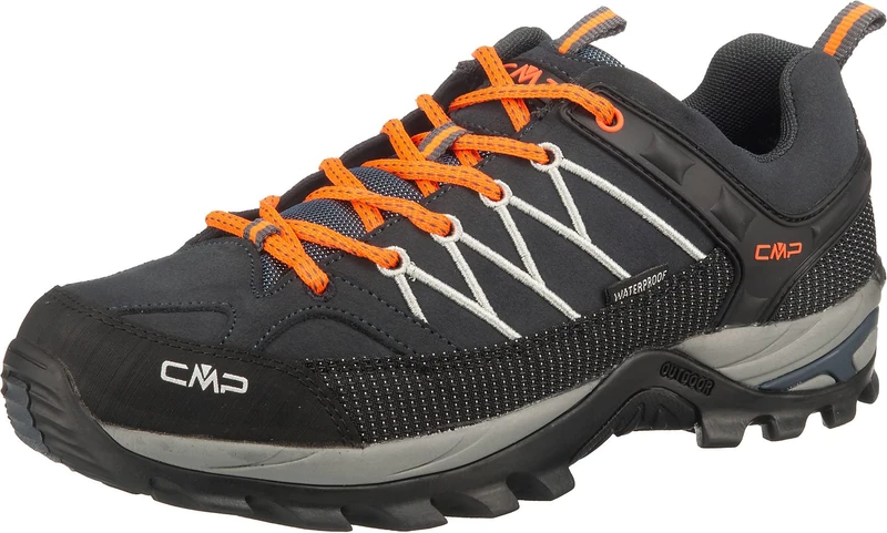 CMP Rigel Low Trekking Shoes Wp, Walking Shoe, Antracite-Flash Orange,