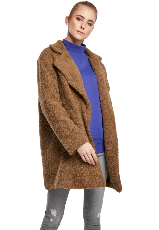 Urban Classics Women's Ladies Oversized Sherpa Coat Jacke Jacken, midground, 5X-Large