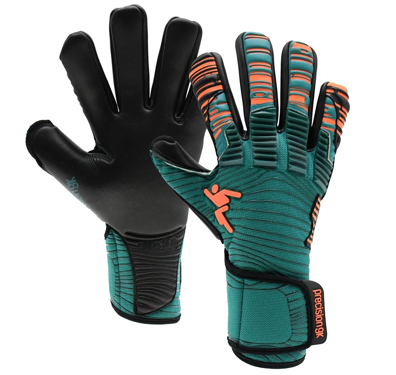Precision GK Elite 2.0 Contact Goalkeeper Gloves Size 10, Teal/Fluo Orange