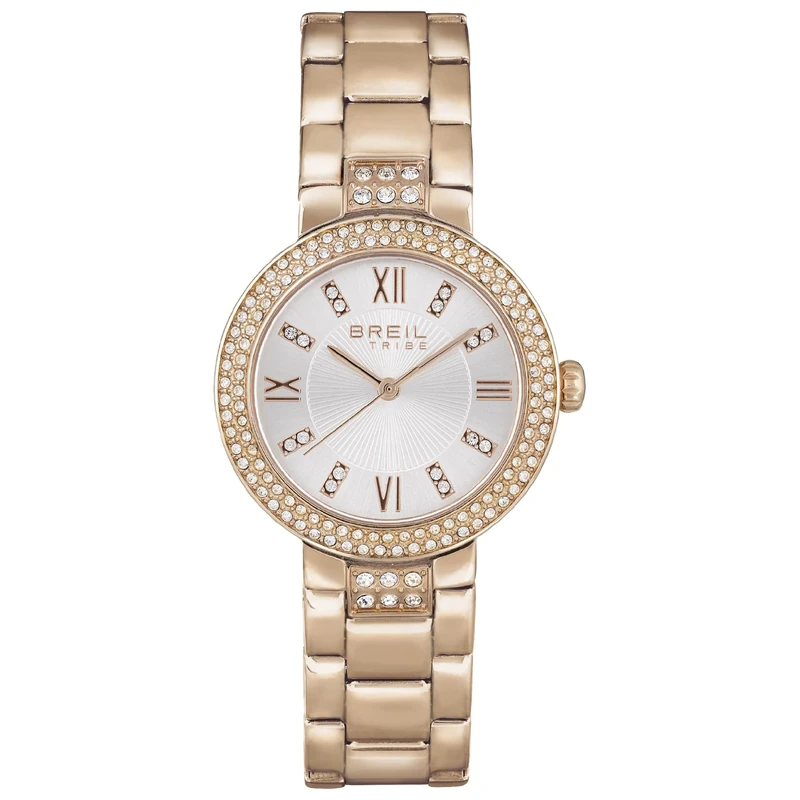 Breil Ladys' Dance Floor Watch Collection Mono-Colour Silver dial 3 Hands Quartz Movement and IP Coloured Stainless Steel Bracelet EW0505