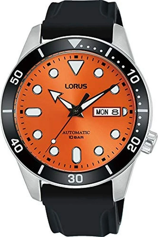 Lorus Men's Analogue Automatic Watch, Orange, Standard Size, Sports