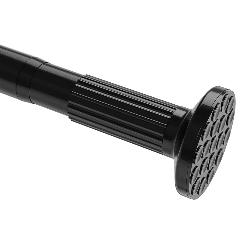 Umimile Tension Curtain Rod, 130-368cm, Spring Bar for Shower, Closet, Window, Bathroom, Easy to Apply, No Drilling, Rust-free, Rod Diameter 3.2cm, Black