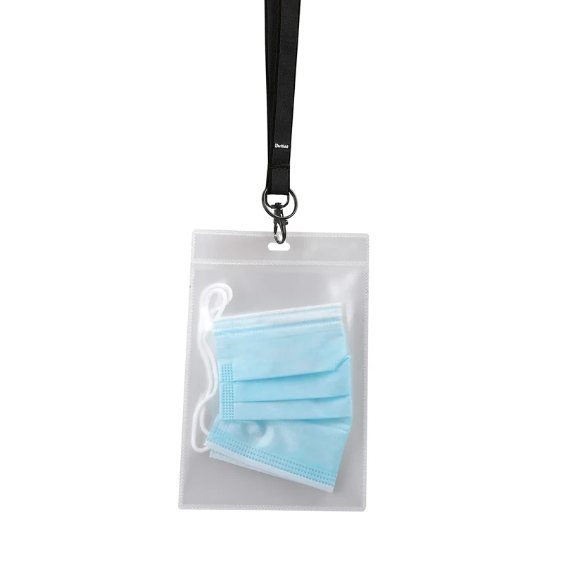 Tarifold Fr 335105 Anti-Microbial Mask Holder/Neck Strap Badge Kit of 10 Double Case 180x122mm 99.99% of Germs are Destroyed.