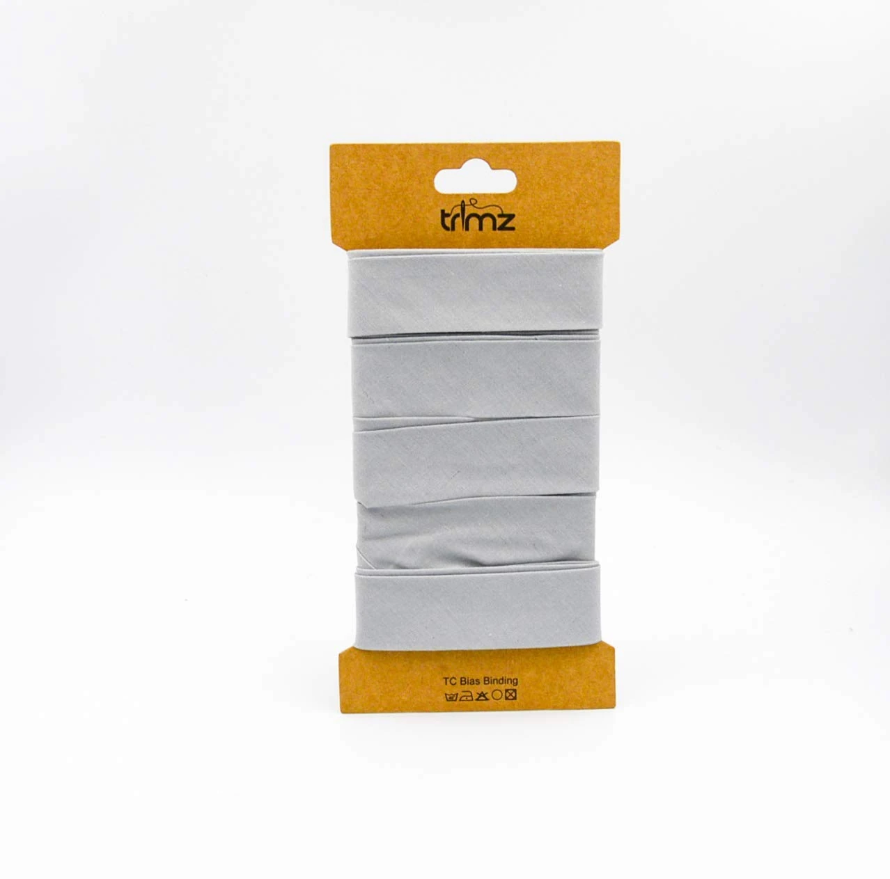 Trimz Poly Cotton Bias Binding, Grey, 25mm x 5m, TCGREY255C